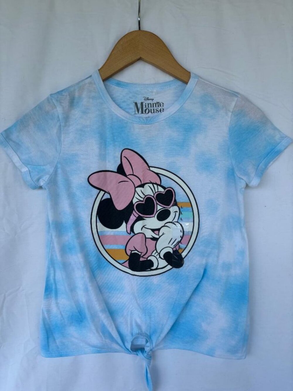 Disney Minnie Mouse Tee  Blue * white  Size Childs Large